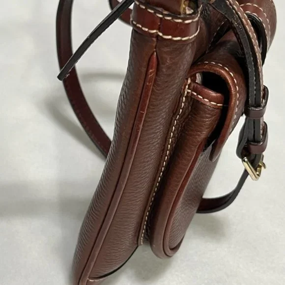 DOONEY & BOURKE Brown Pebble Leather Crossbody Bag - Picture 6 of 16